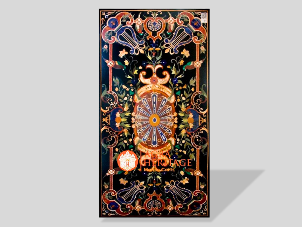 Decorative Marble Top Dining Table Pietra Dura Inlay Arts