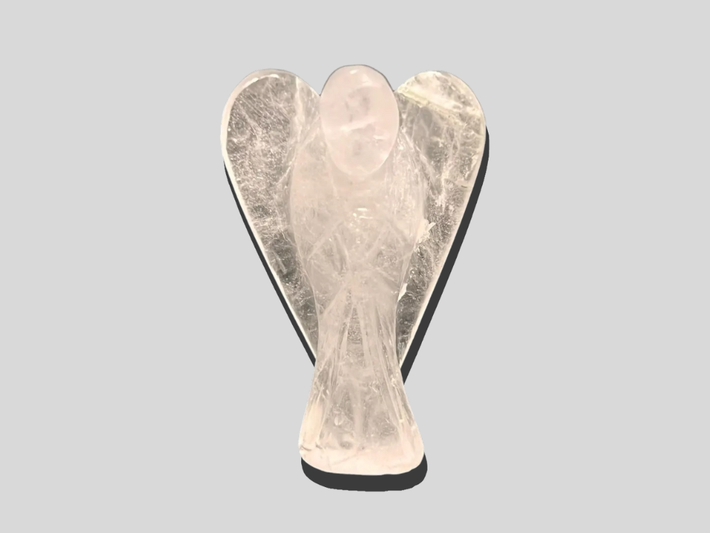 Gemstone Crystal Quartz Angel Figurine at Statue