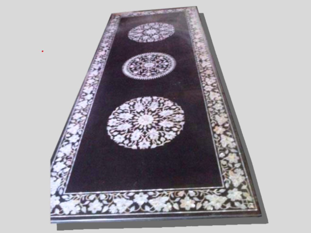 Handmade Mother Of Pearl Inlaid Marble Top Dining Table Decor