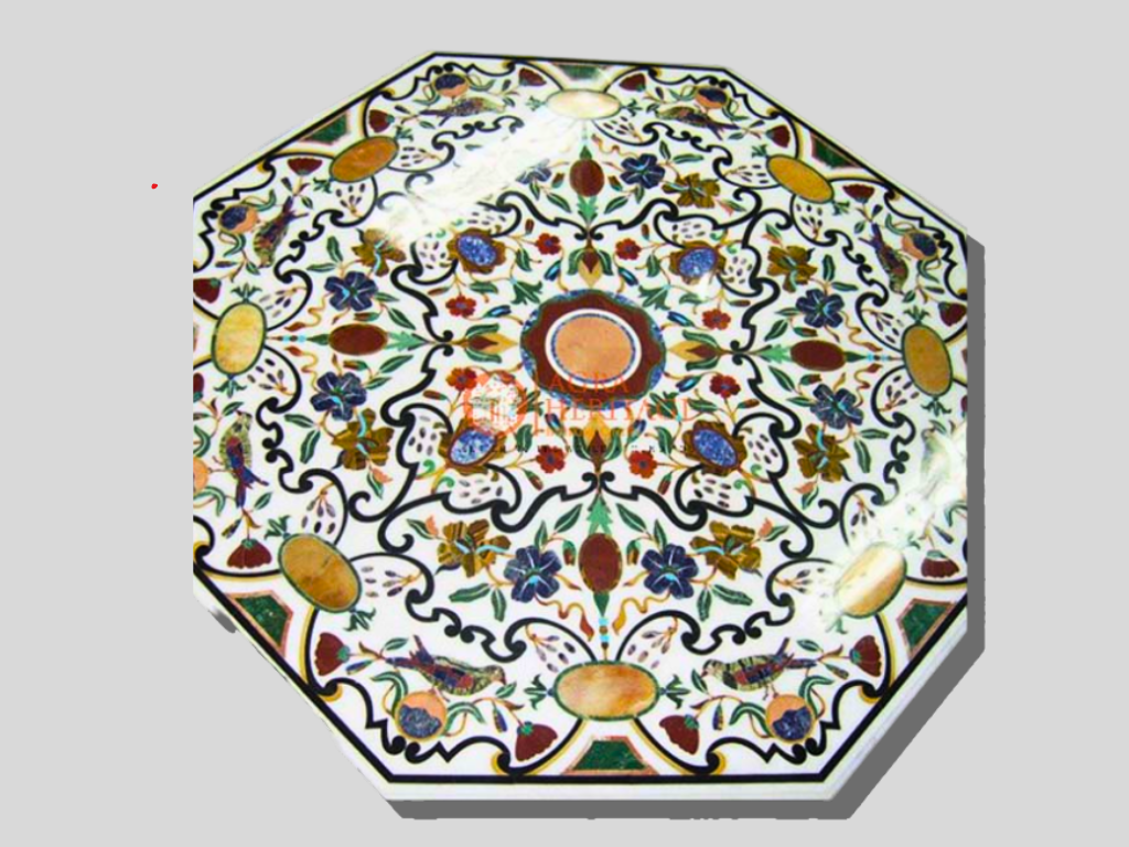 Marble Dining Table Top Pietradura Art Buy Online In India