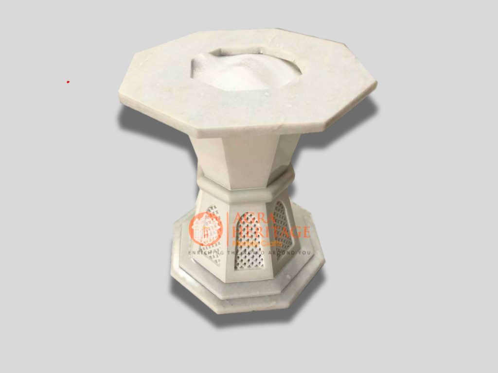 Marble Filigree Design Side Table Stand Decor