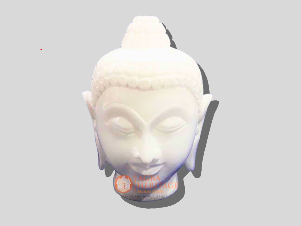 Marble Gautam Buddha Head Handmade Art Sculpture