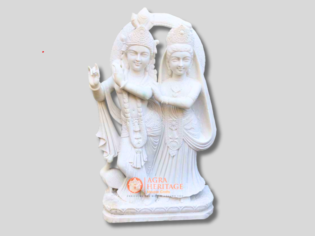 Marble Radha Krishna Sculpture Handmade Love Gift