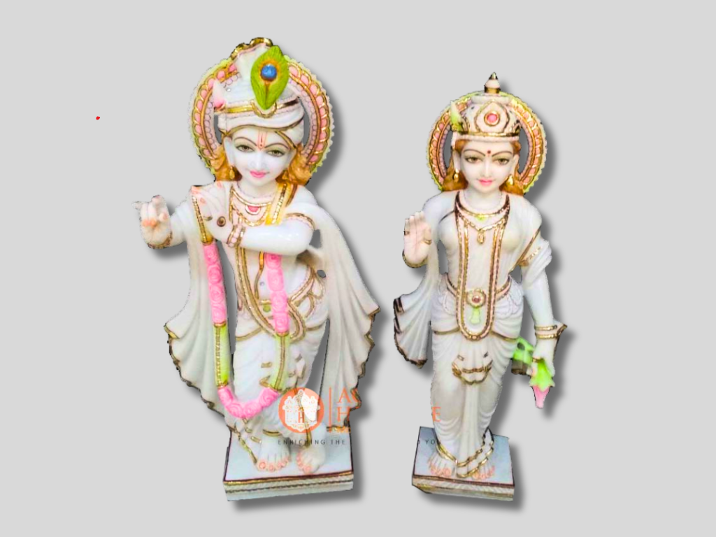 Marble Radha Krishna Statue Handmade Traditional Gift