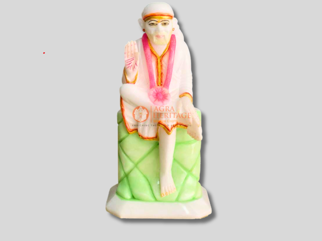 Marble Shirdi Sai Baba Statue Traditional Gift Home Decor