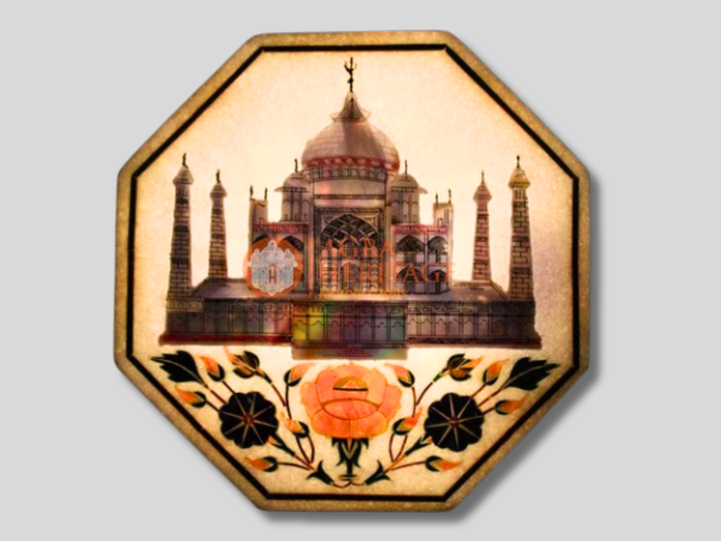 Marble Wall Decor Tile Taj Mahal Inlay Historical Art