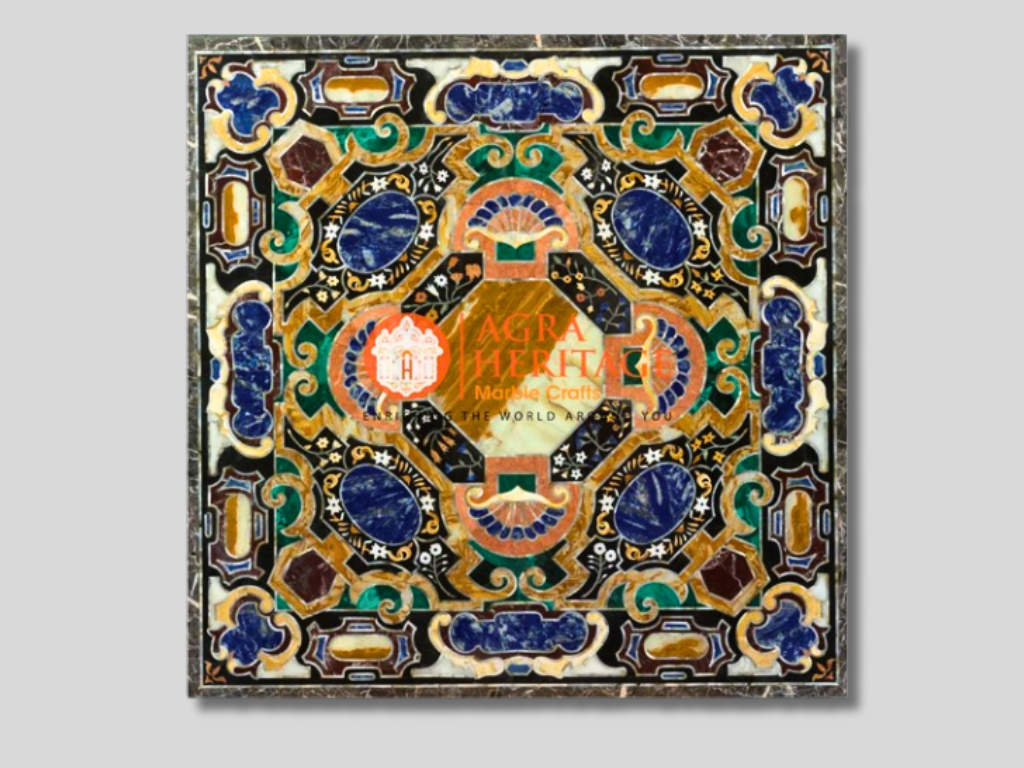 Pietra Dura Italian Marble Side Dining Table Top Home Furniture