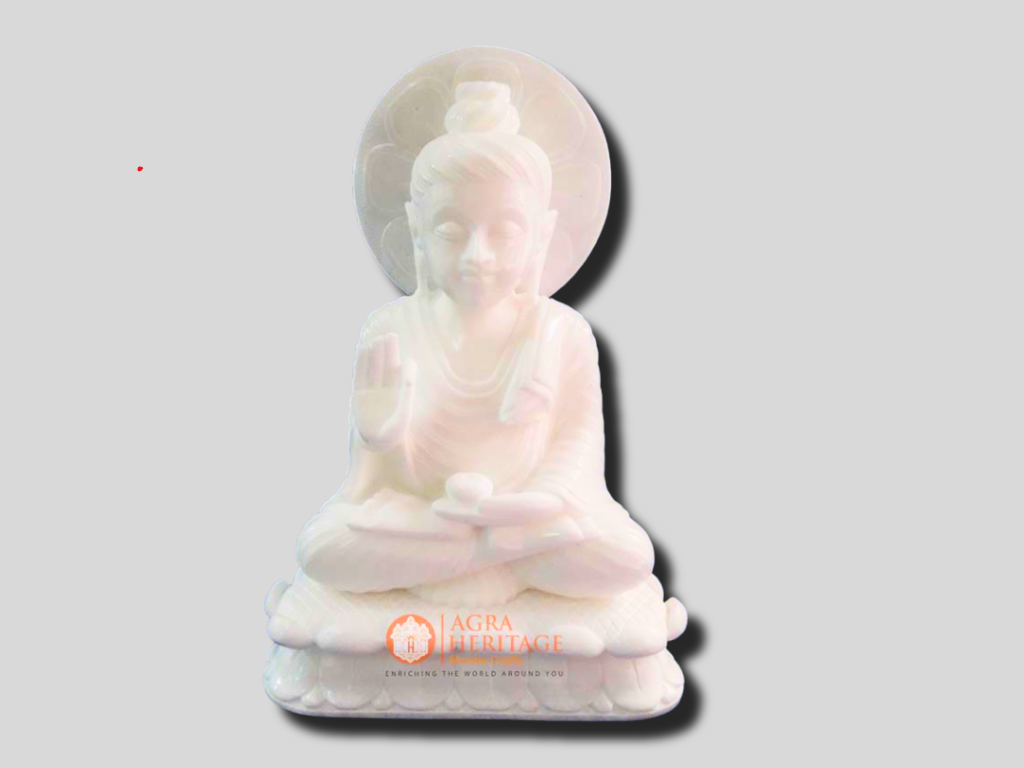 White Marble Buddha Religious Sculpture for Gift